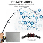Vara de Pesca Telescópica Fibra de Carbono com Cabo de Cortiça