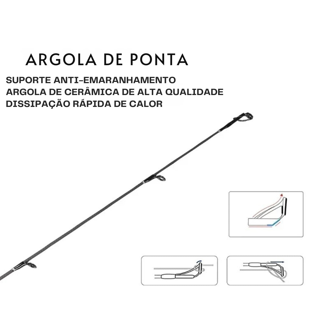 Vara de Pesca Ultralight Carbono Spinning e Casting