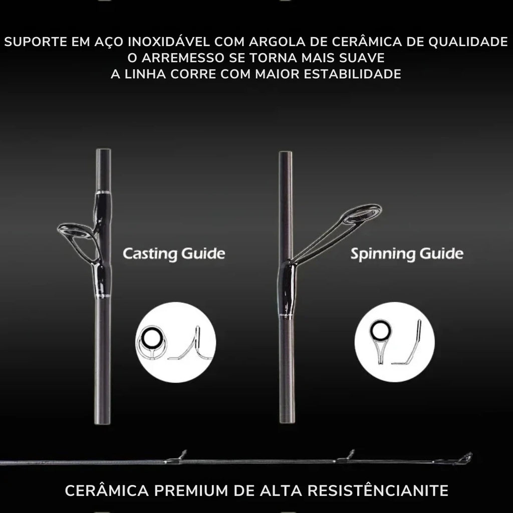 Vara de Pesca Ultralight Carbono Spinning e Casting